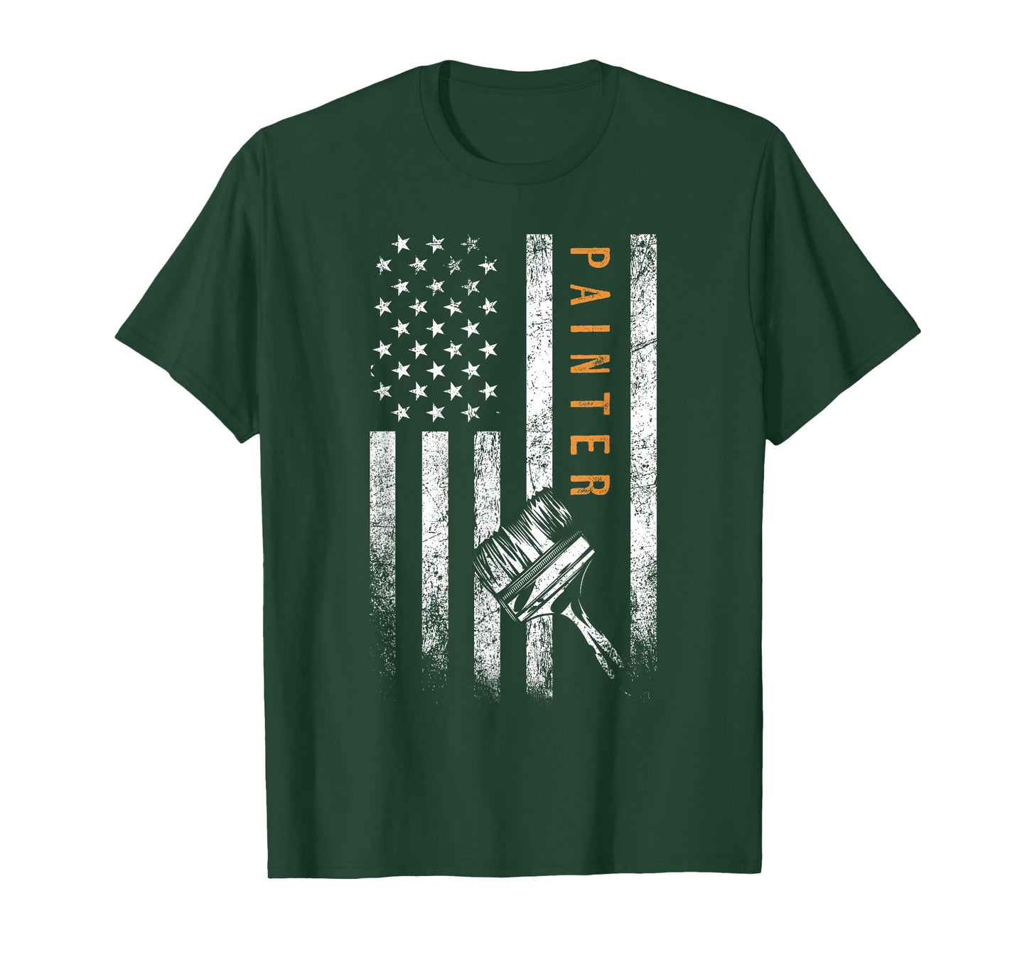 Painter American Flag Design Painting T-Shirt