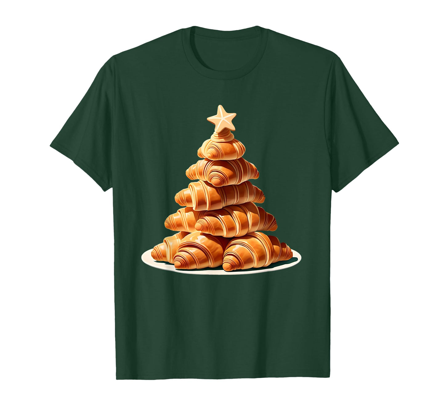 Croissant Christmas Tree T-Shirt