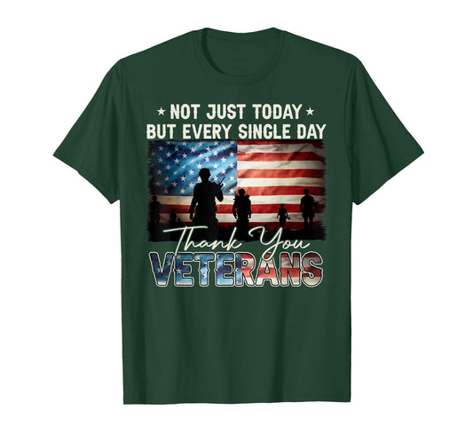 Patriotic American Flag Thank You Veterans Men Women Kids T-Shirt