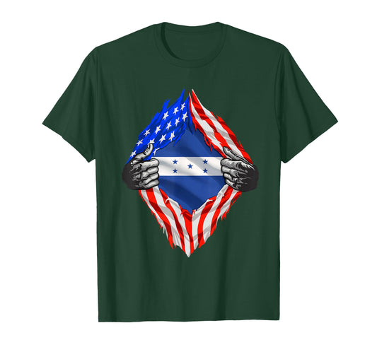 Honduras American Shirt Half USA Honduran Flag Roots Citizen T-Shirt