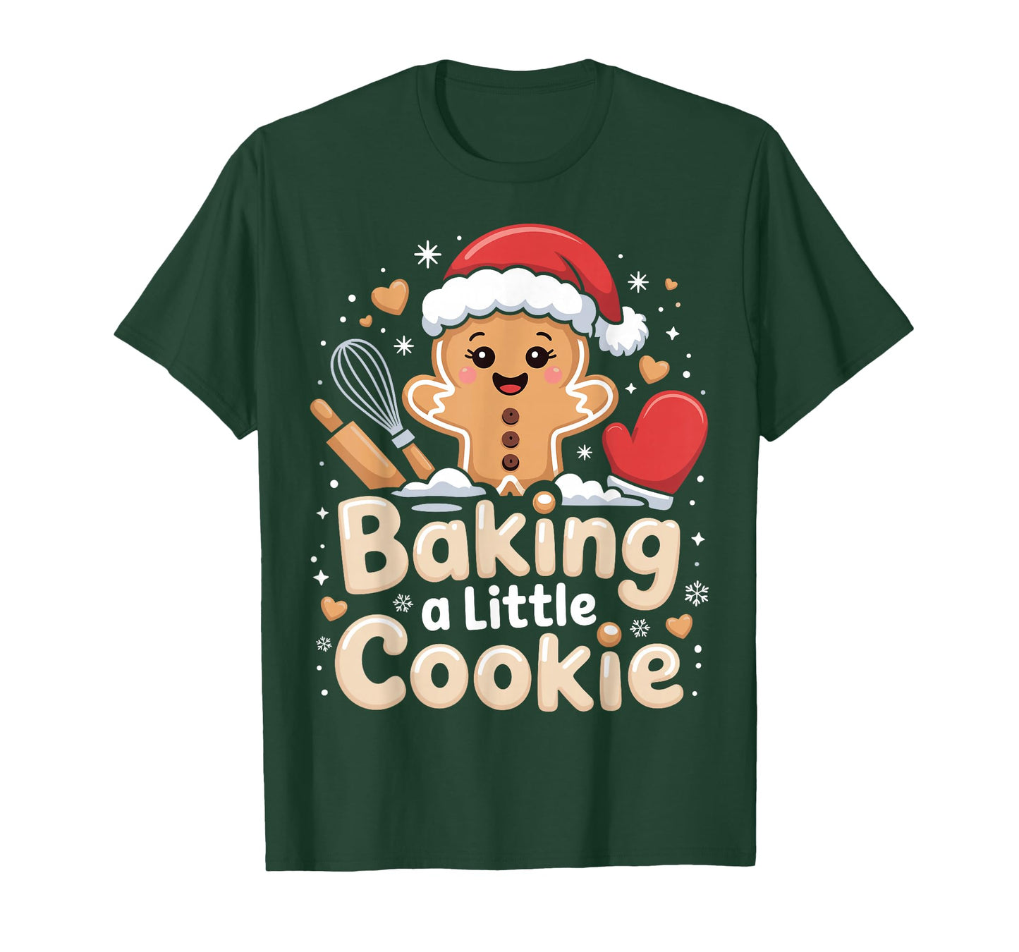 Baking A Little Cookie Cute Christmas Pregnancy Announcement T-Shirt