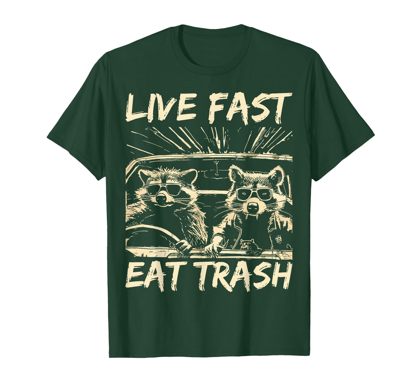 Funny Raccoon Live Fast Eat Trash Street Cats Squad T-Shirt