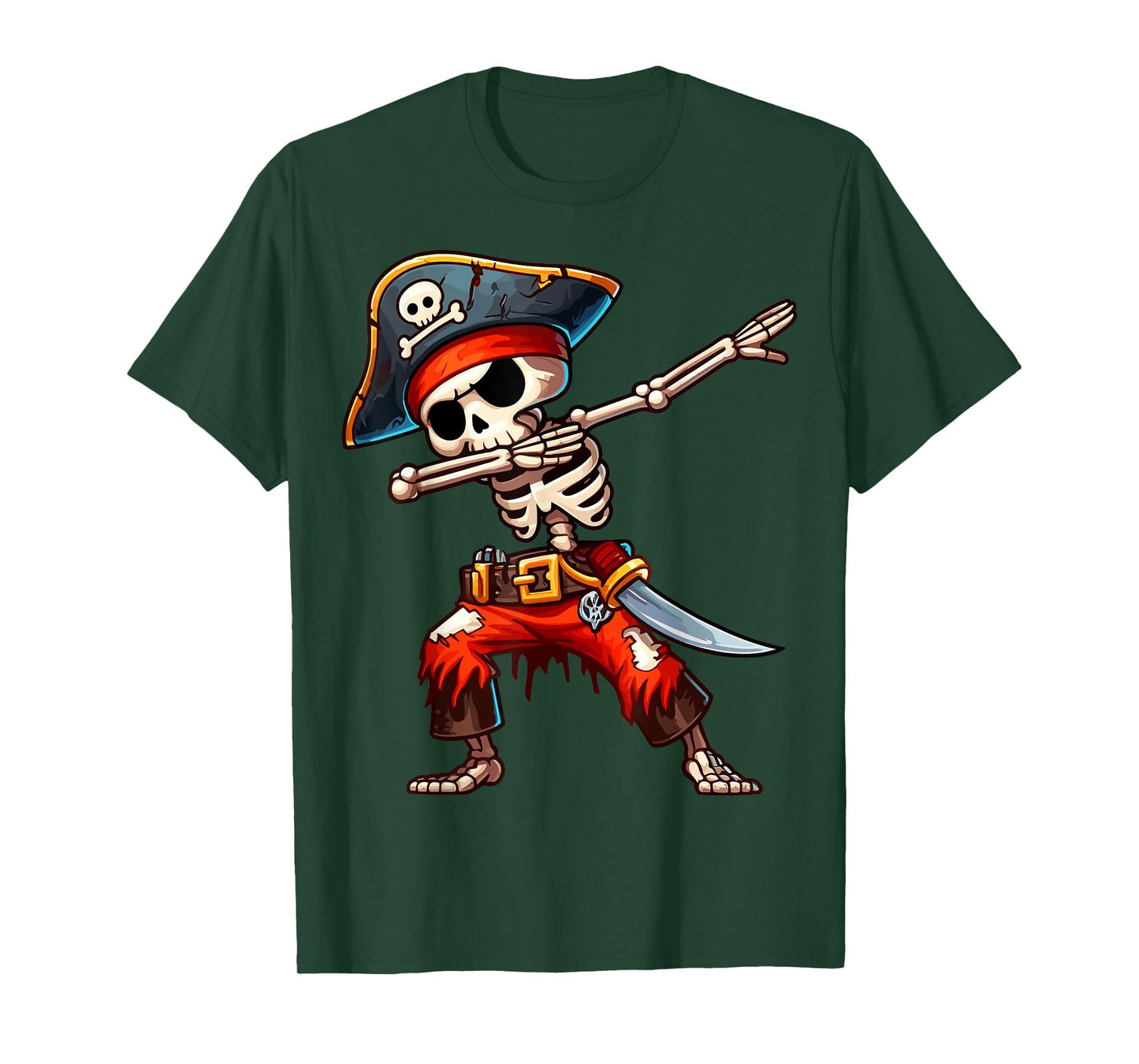 Dabbing Skeleton Pirate Halloween Kids Pirate T-Shirt