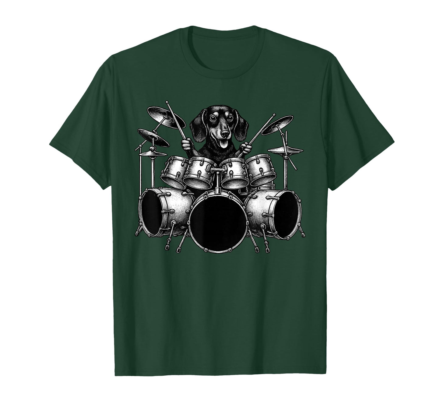 Dachshund Playing Drums Drummer Dog Lover T-Shirt