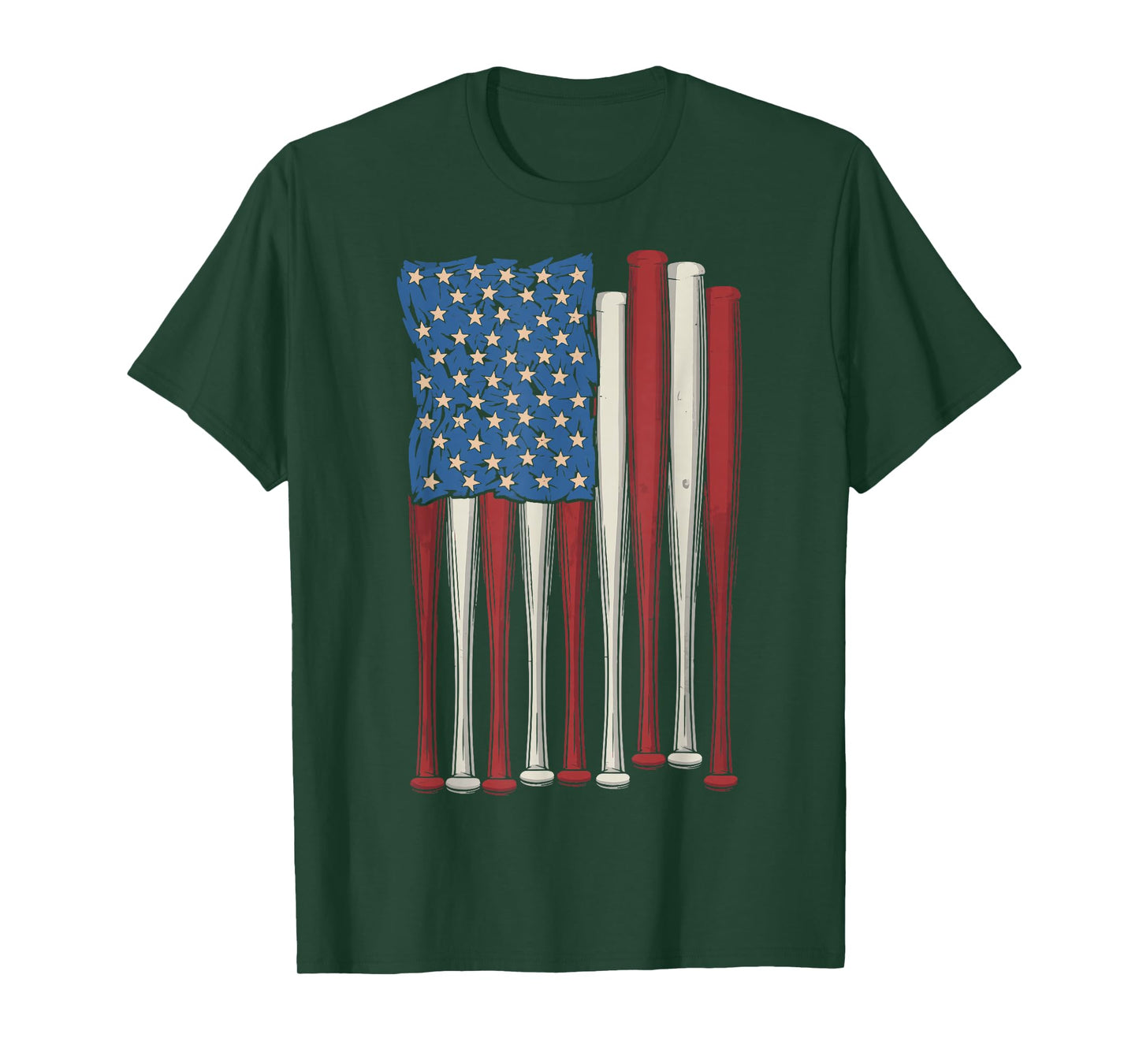 Baseball US Flag T-Shirt