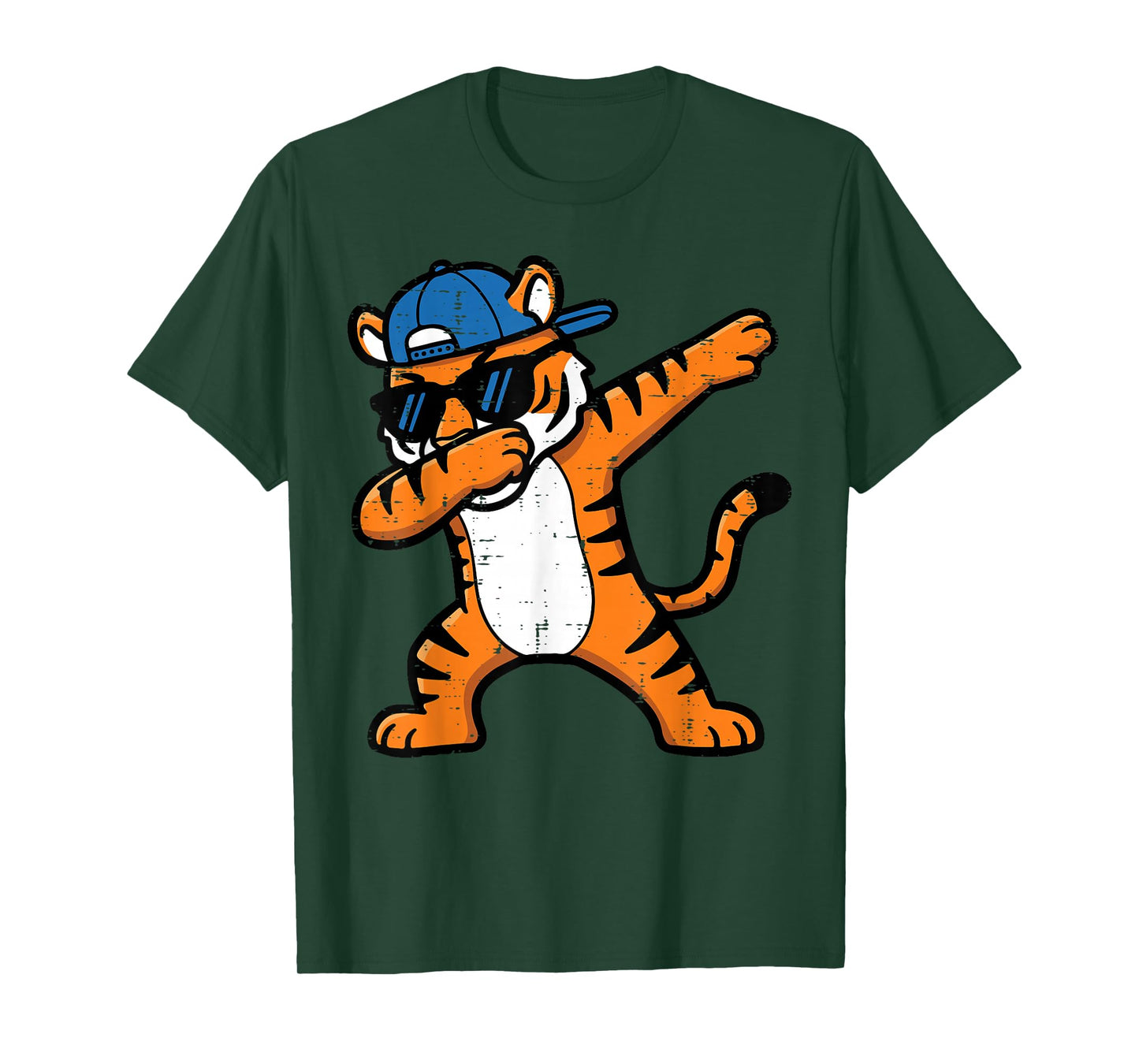 Dabbing Tiger Cap Funny Girls Boys Youth Teen Kids Men T-Shirt