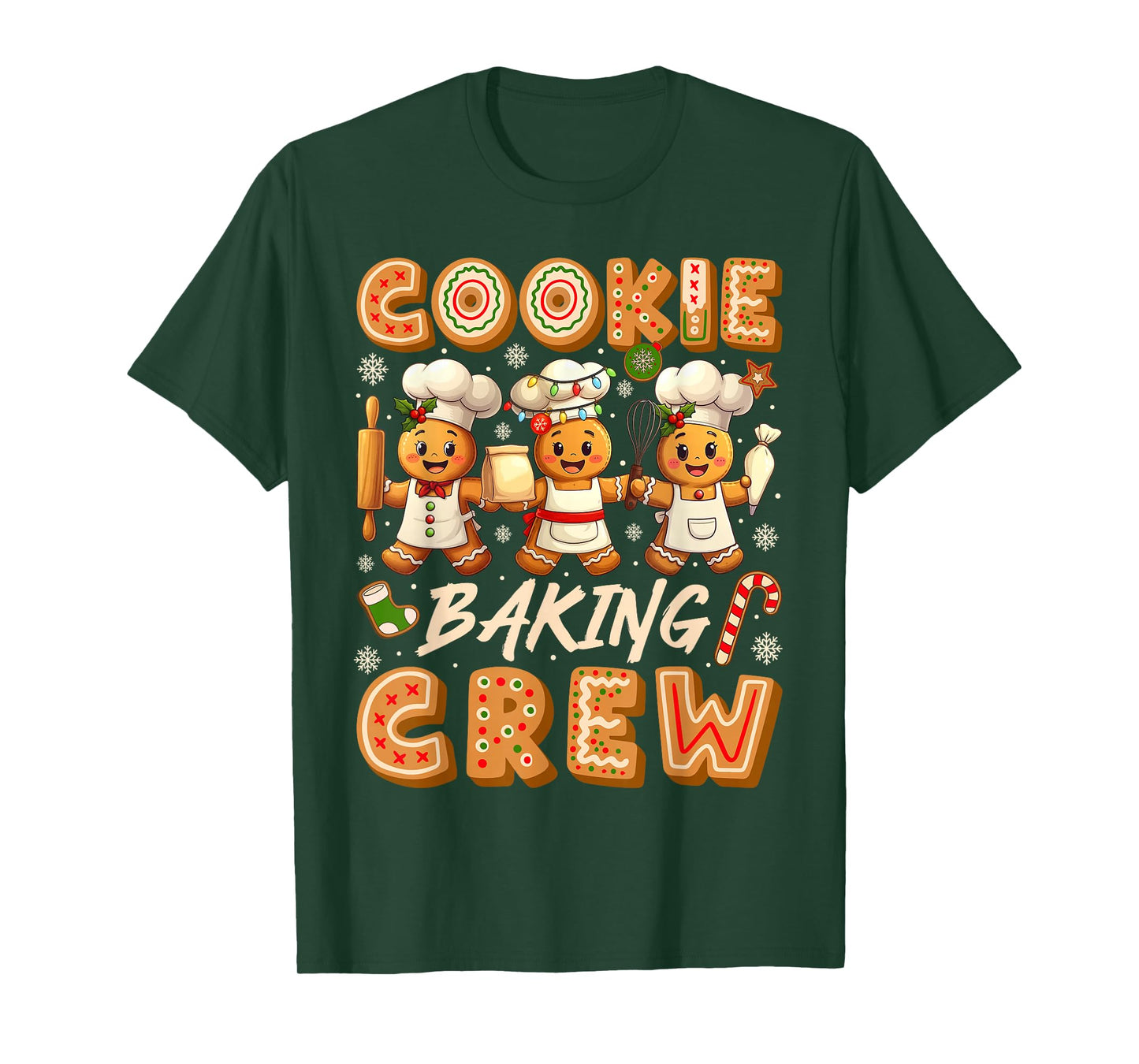 Cookie Baking Crew Christmas Funny Gingerbread Lovers Kids T-Shirt