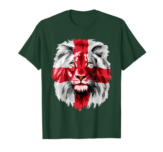 England National Flag Lion Face English England Flag T-Shirt