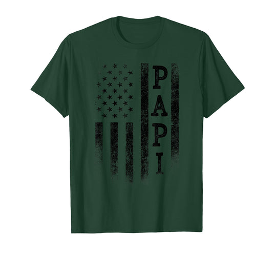Papi Patriotic American USA Flag Father's Day Papi T-Shirt