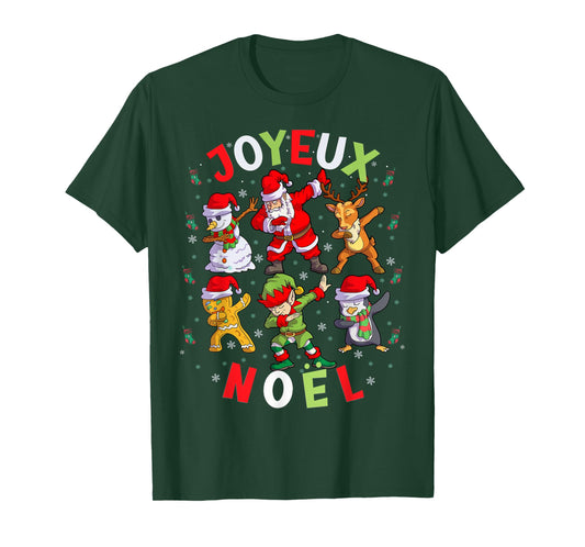 Joyeux Noel Merry Christmas French Squad Santa Elf Dab T-Shirt