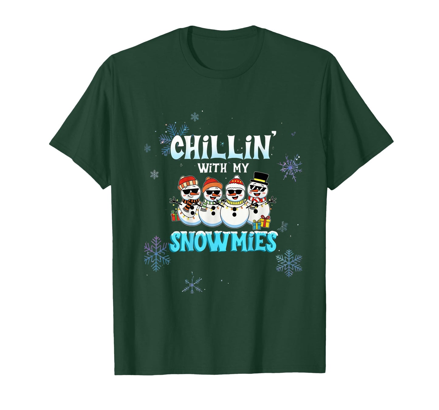 Chillin with My Snowmie Women Christmas Snowman Teacher T-Shirt