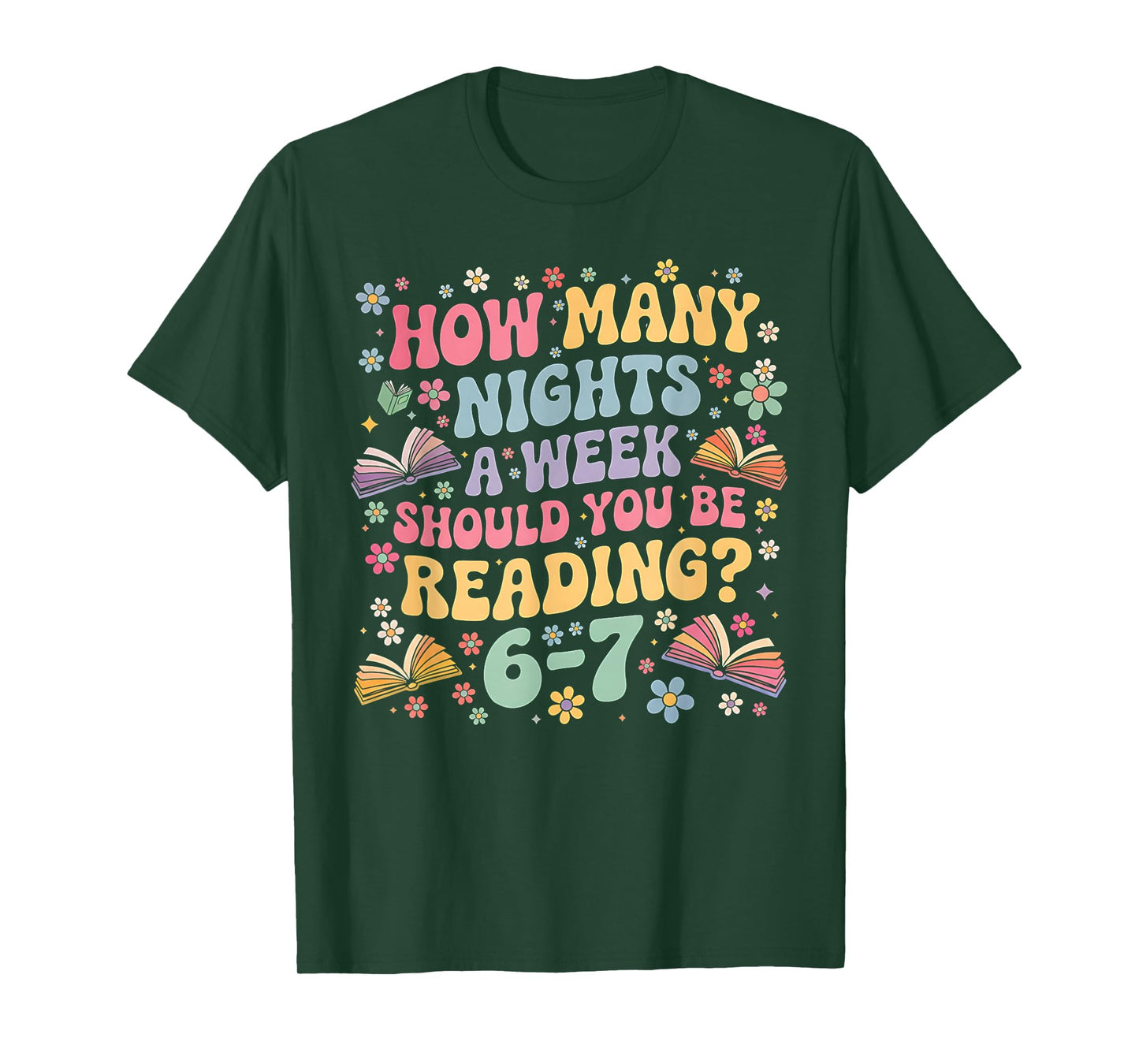 How Many Night a Week Should You be Reading 67 Meme Groovy T-Shirt