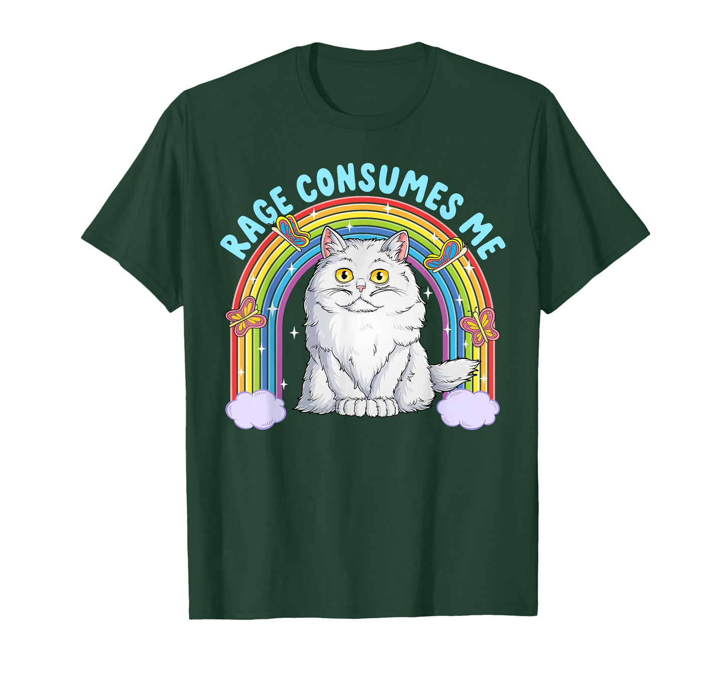 Rage Consumes Me Funny Cat Meme Sarcastic Cat Joke Humor Men Women Kids T-Shirt