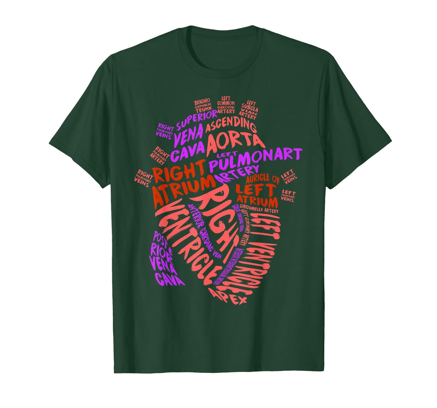 Anatomical Human Heart Cardiology Medical Cardiac Nurse T-Shirt