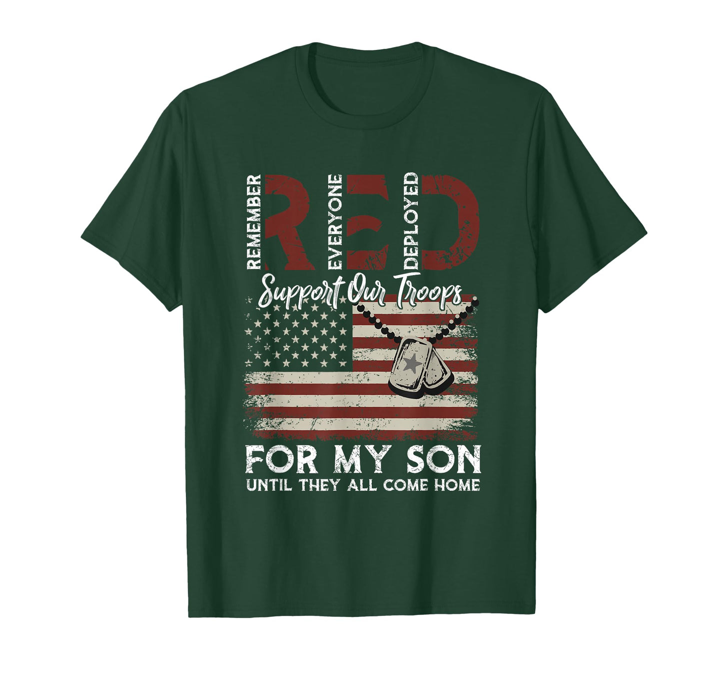 I Wear Red For My Son Remember Everyone, Red Friday Military T-Shirt
