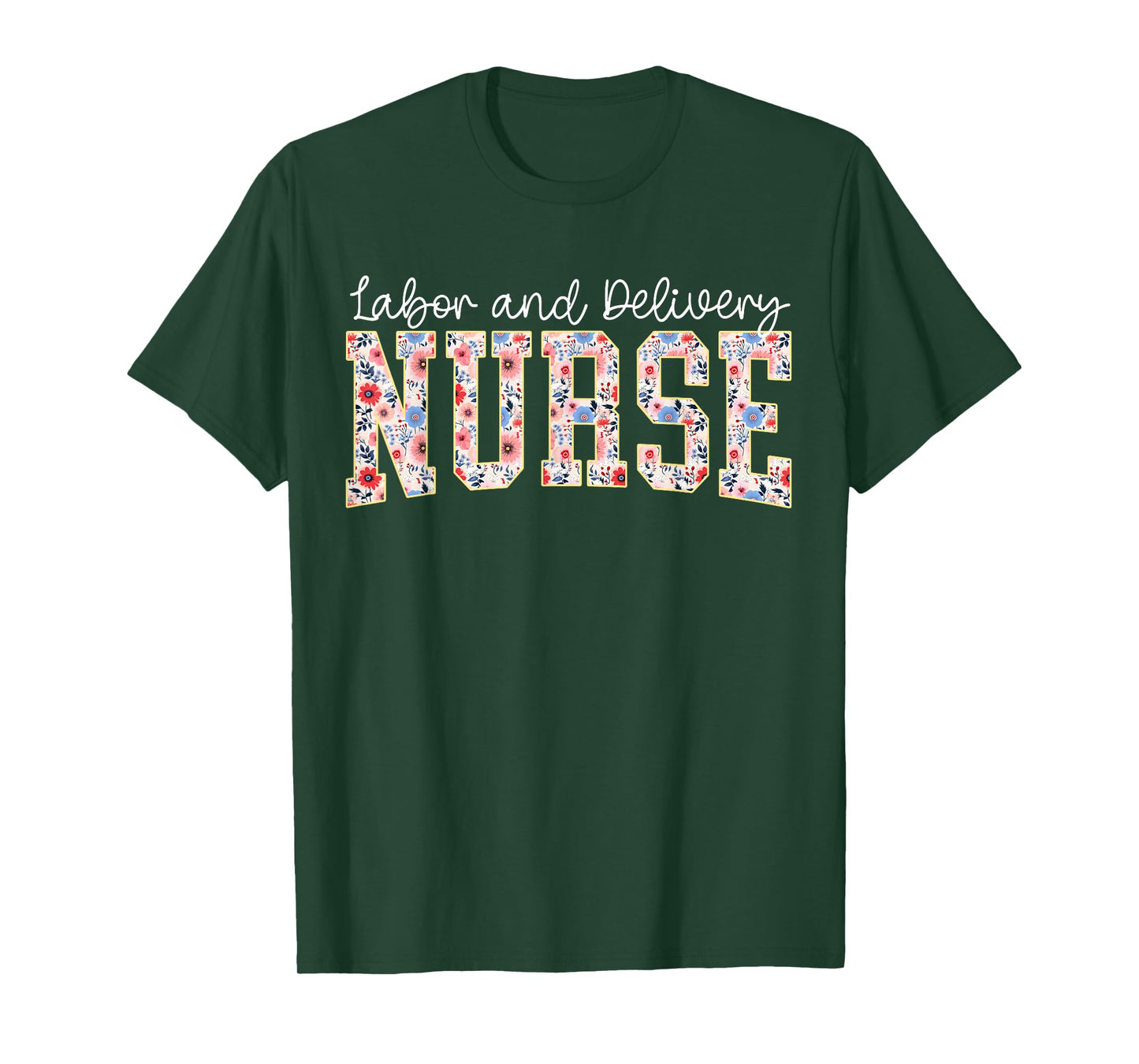 Cute Labor and Delivery Nurse Groovy L&D Nurse Floral T-Shirt