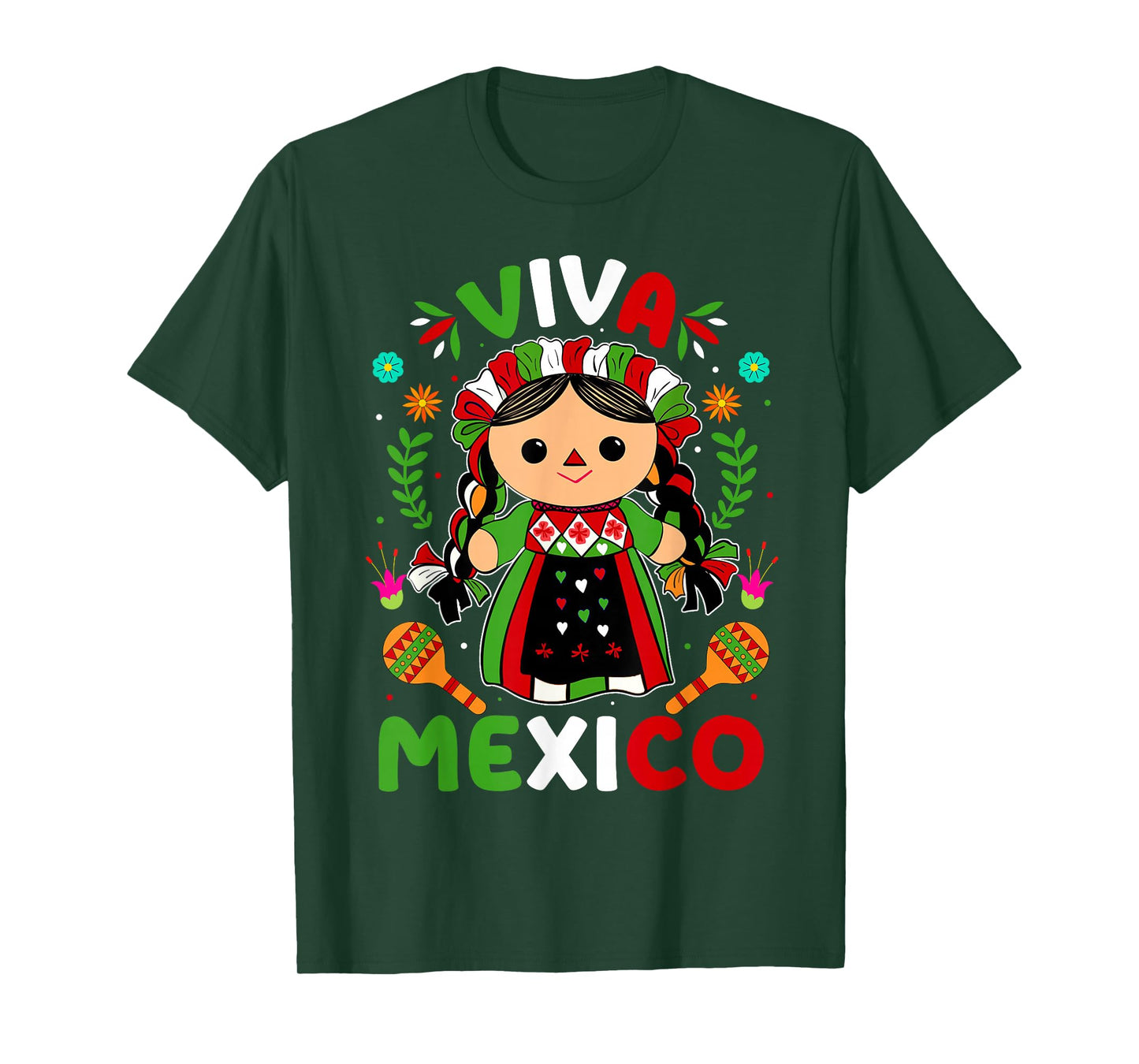 Viva Mexico Mexican Independence Day Shirts Women Girls Kids T-Shirt