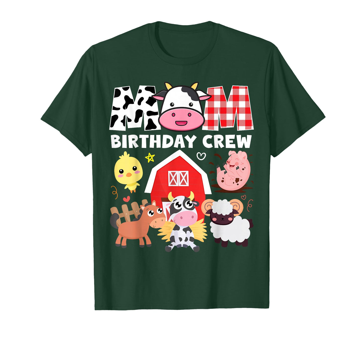 Cow Mom Birthday Crew Farm Theme Animals Kids Birthday Party T-Shirt