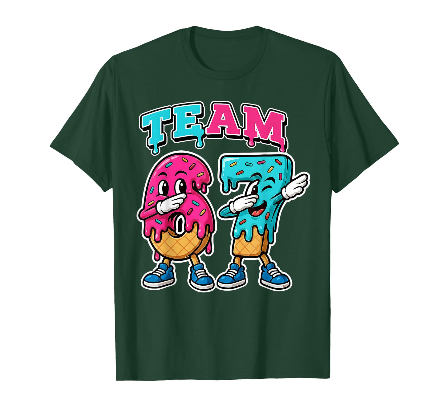 67 Ice Cream Drip Gen Alpha Slang Six Seven Meme 6 7 Number T-Shirt