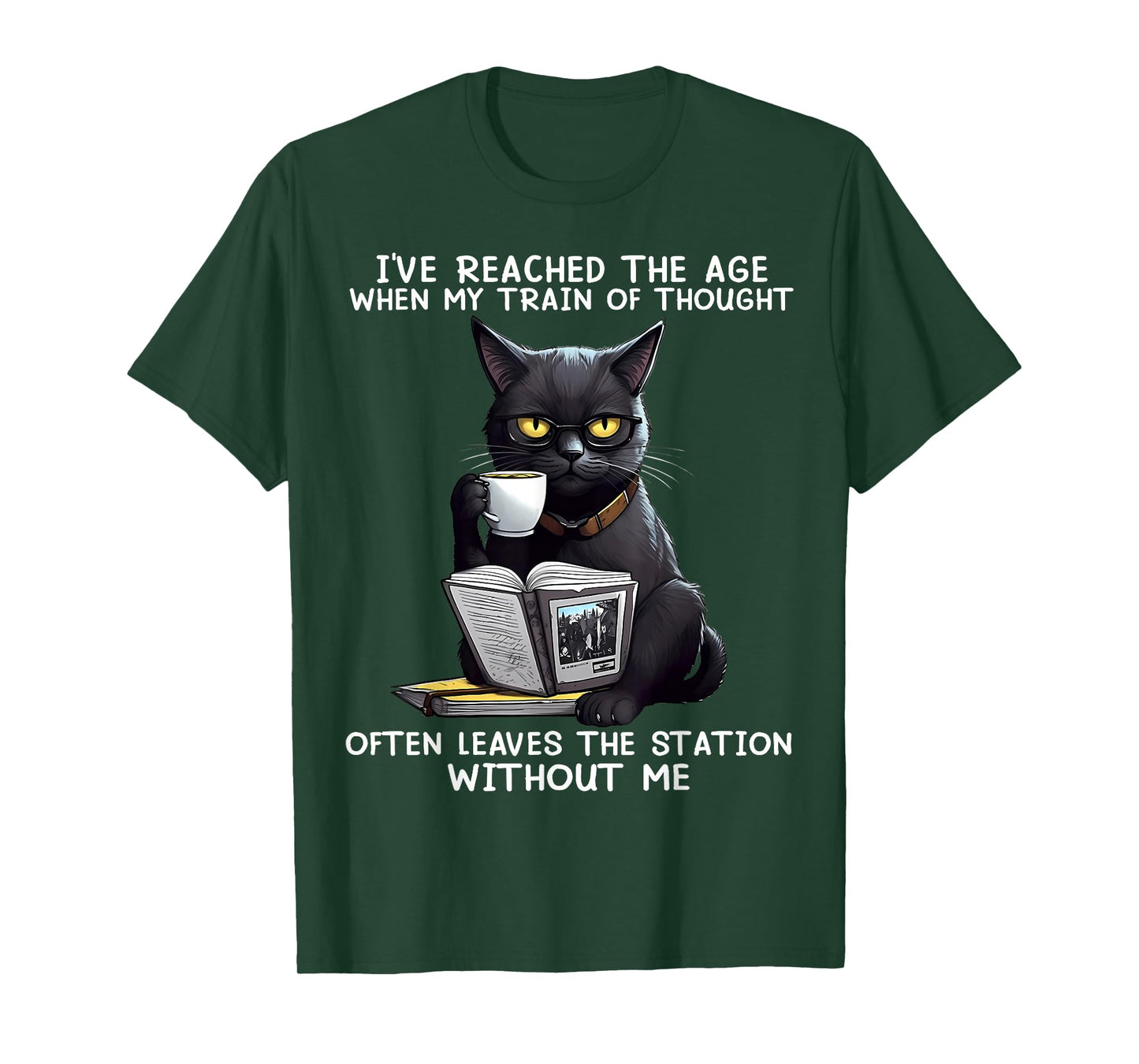 Cat I've Reached The Age When My Train of Thought Men Women T-Shirt