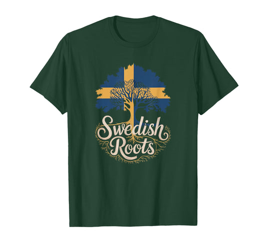 Swedish Roots - Sweden Flag Colors Family Tree Souvenir T-Shirt