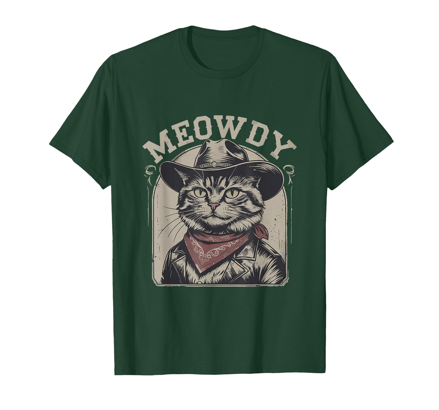 Meowdy Country Music Vintage Funny Western Cowboy Cat T-Shirt