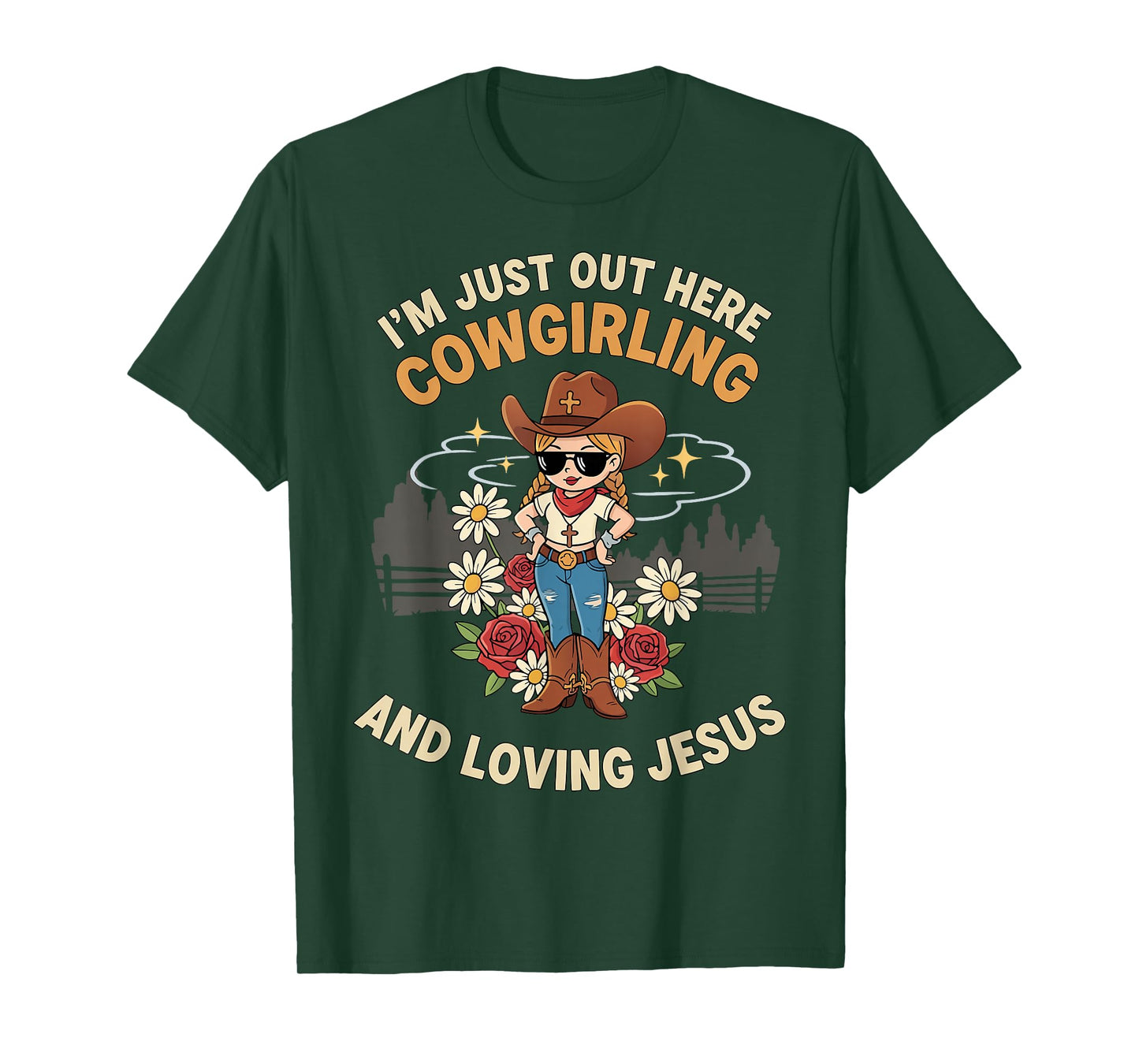 Cute Cowgirl Loves Jesus Christian T-Shirt