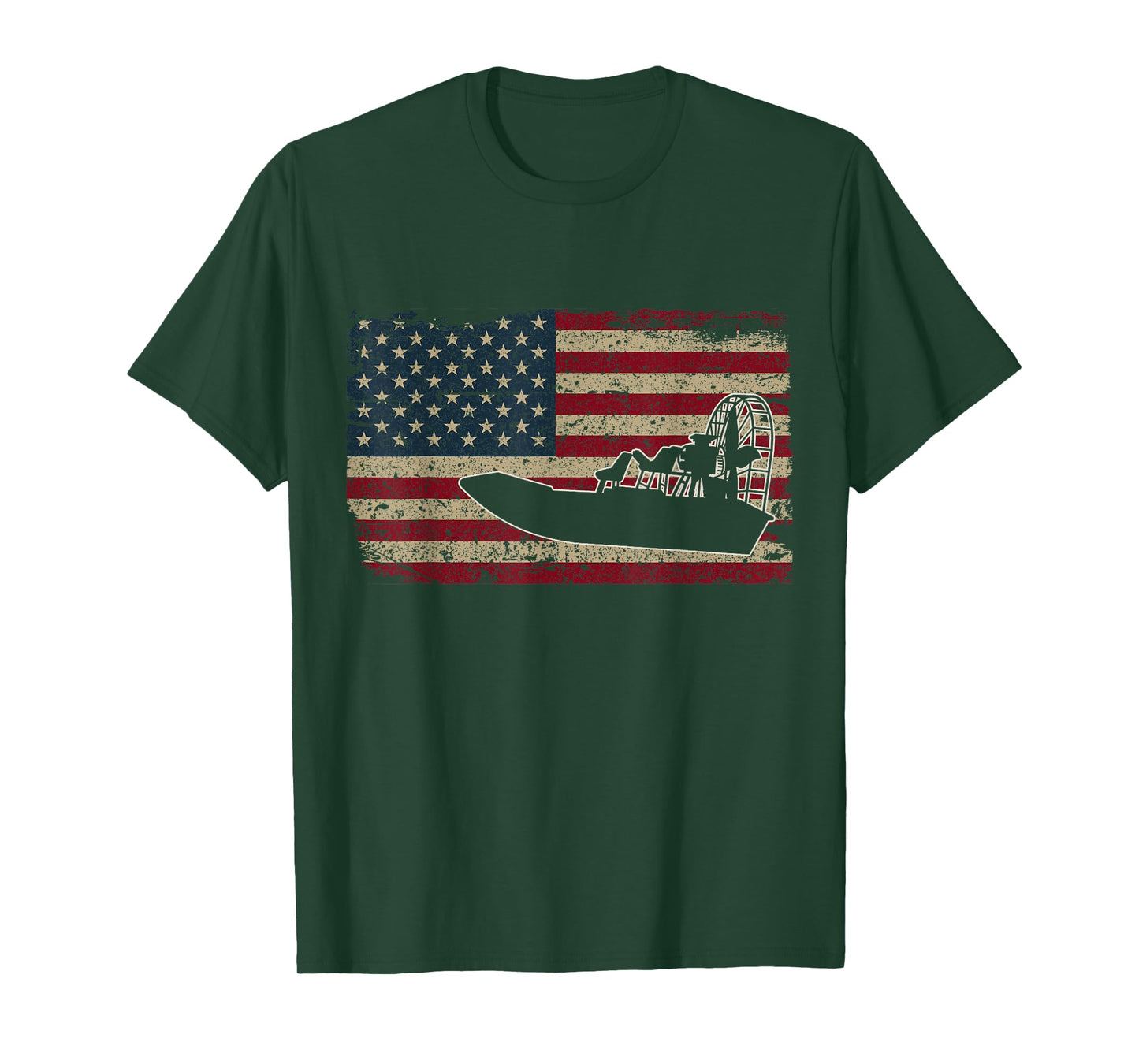 Airboat America Flag I Patriotic Airboat Captain Racing Gift T-Shirt