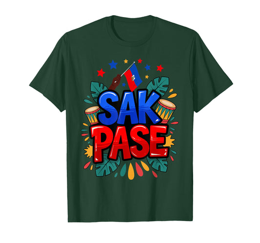 Sak Pase Haitian Creole Pride Haiti Flag Heritage T-Shirt