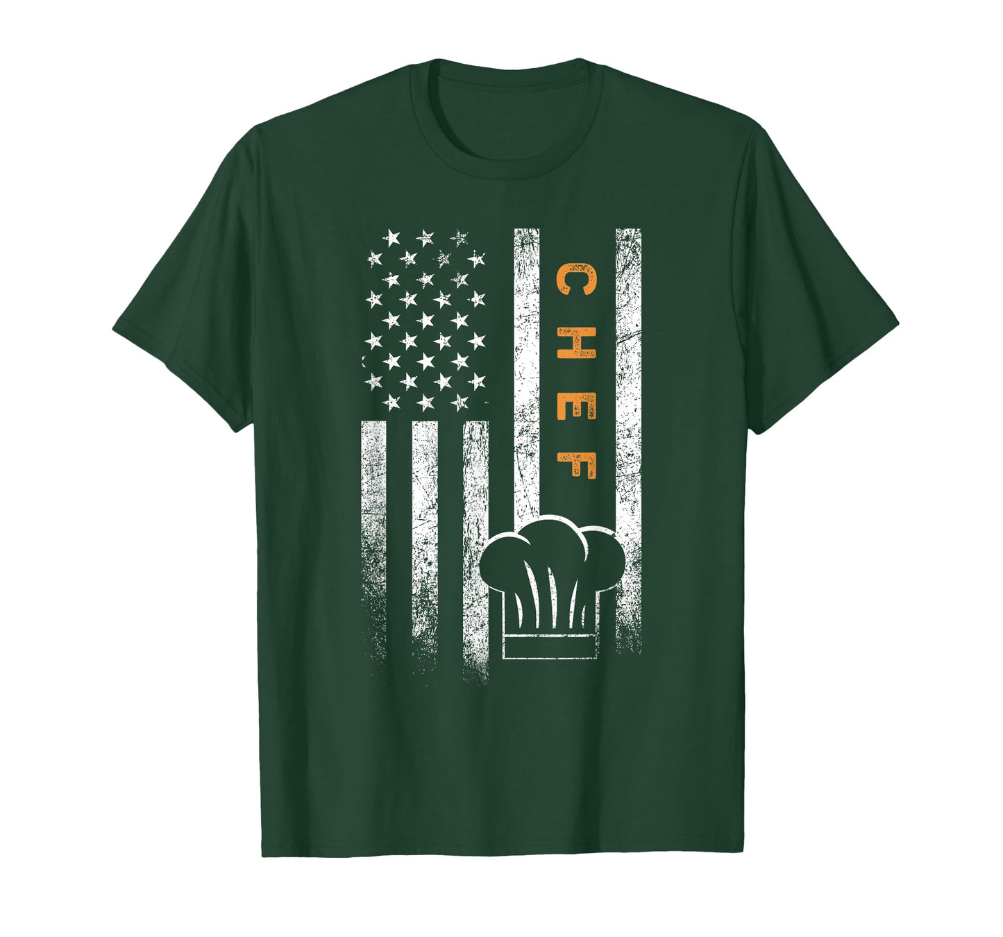 Chef American Flag Design Cook Cooking Women Men T-Shirt