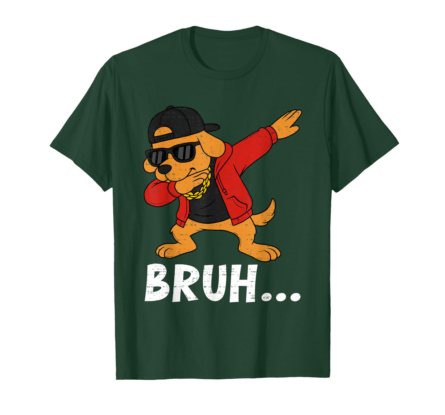 Funny Dabbing Dog Bruh Bro Pet Dab Meme Humor Teens Boys T-Shirt