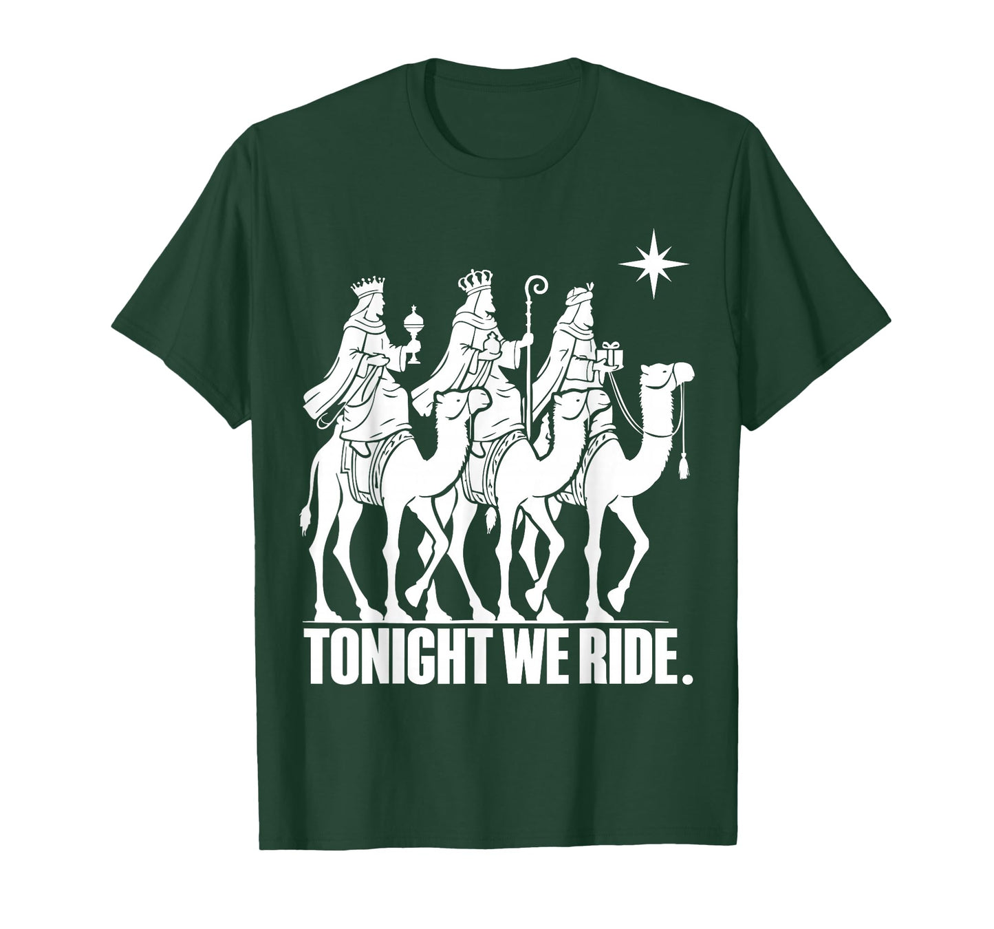 Three Wise Men Tonight We Ride Christmas Nativity T-Shirt