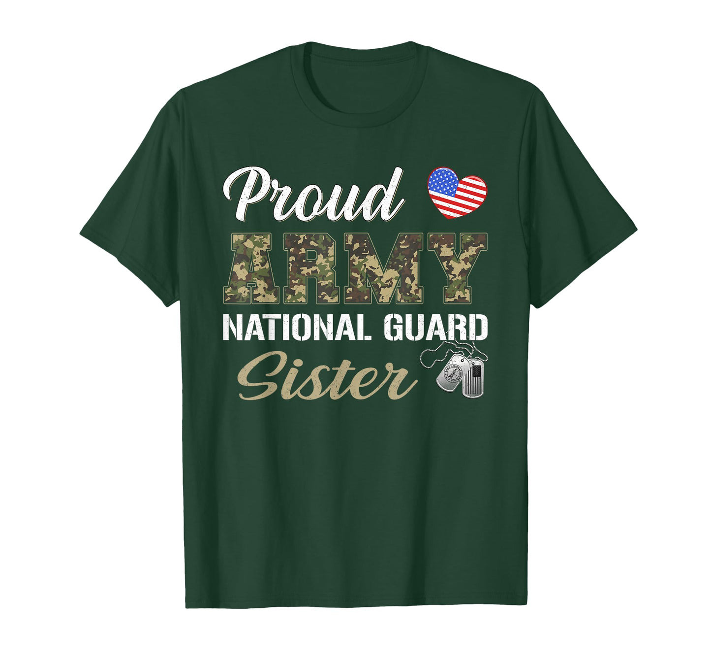Retro Proud Army National Guard Sister Military Pride Outfit T-Shirt