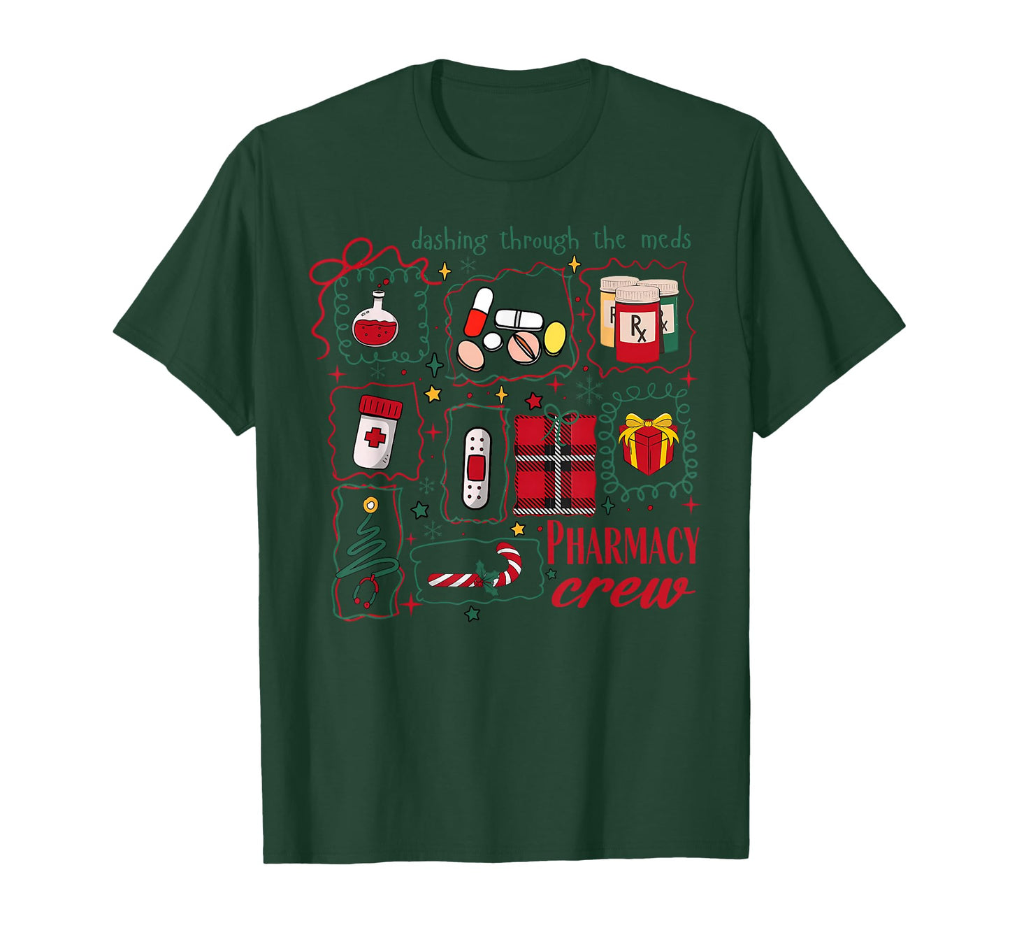 Coquette Cute Christmas Pharmacy Crew Nurse Medical CPhT T-Shirt