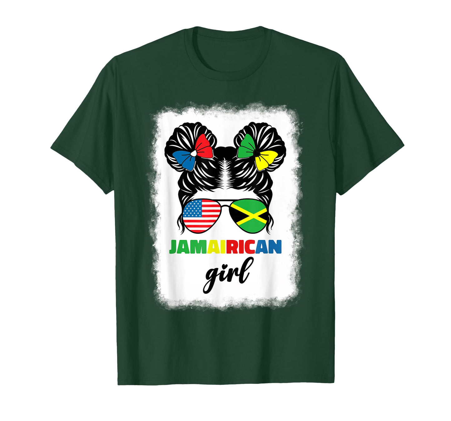 Half American Jamaican America Jamaica Flag Kids Jamairican T-Shirt