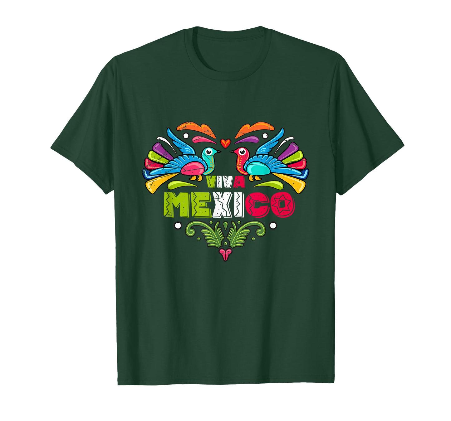Proud Mexican Flag Peacock Animal Gift Viva Mexico T-Shirt Small
