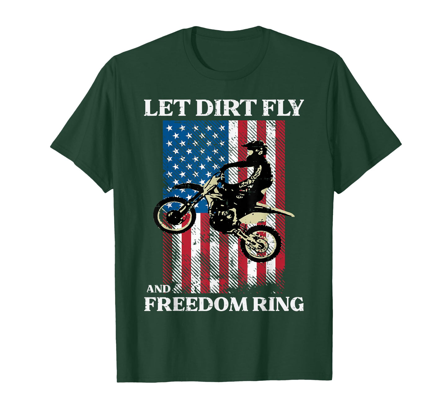 4th of July Dirt Bike Motocross America Biker Men Women Kids T-Shirt