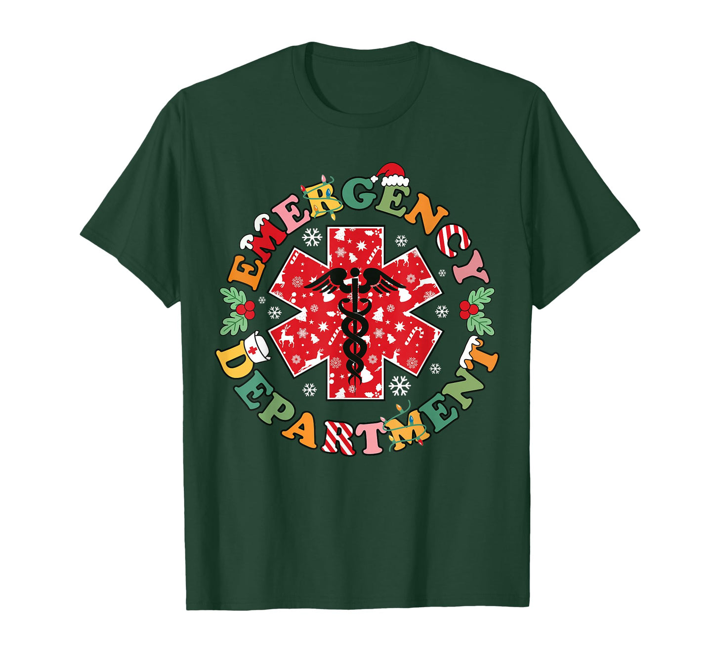 Cute Emergency Department Christmas ER Nurse Santa T-Shirt