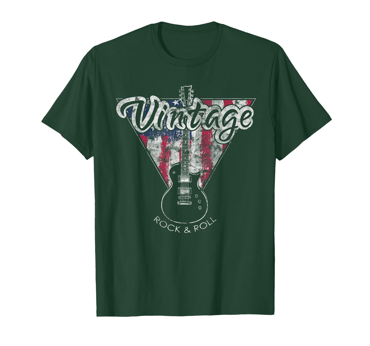 American Flag Guitar T-Shirt Vintage Guitar Player Gift T-Shirt
