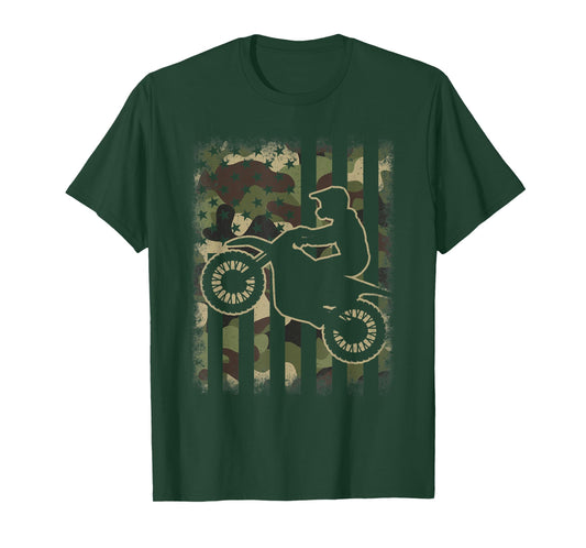 Motocross American Flag Dirt Bike Lover Men Women Kids T-Shirt