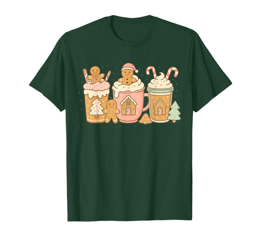 Cute Gingerbread Christmas Cookie Hot Cocoa Merry Xmas T-Shirt