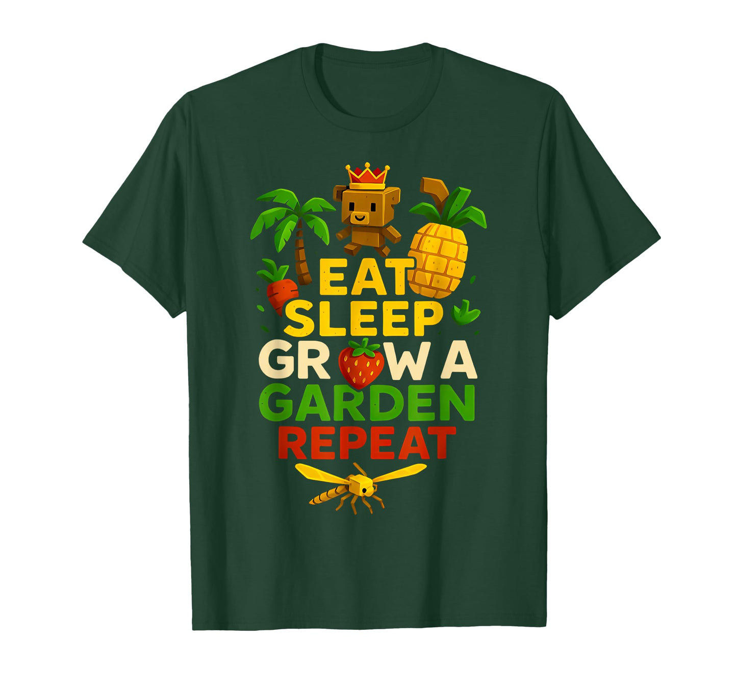Funny Game Eat Sleep Grow A Garden Repeat Gamer Design T-Shirt