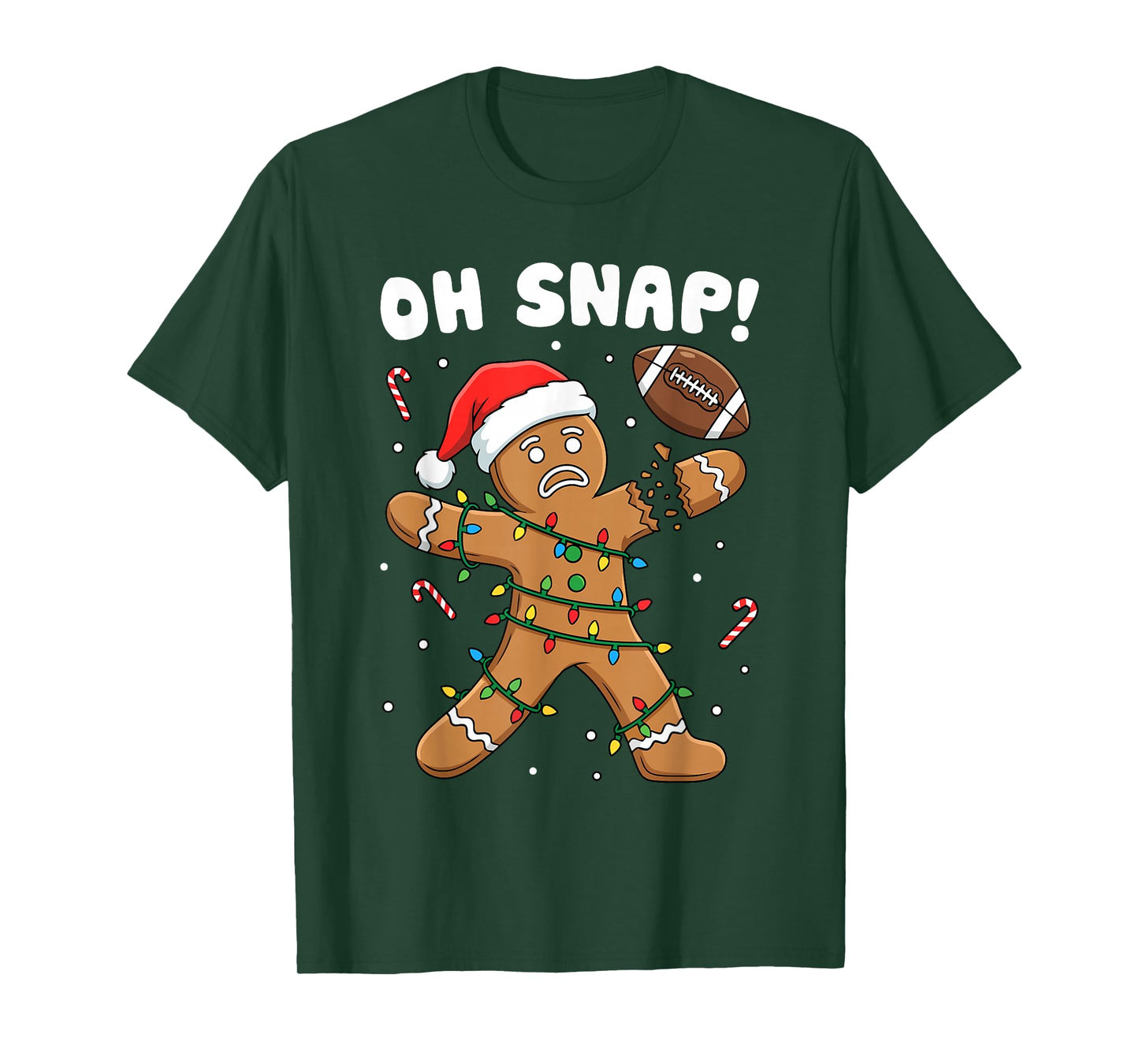 Christmas Gingerbread Oh Snap Cookie Xmas Holiday Football T-Shirt