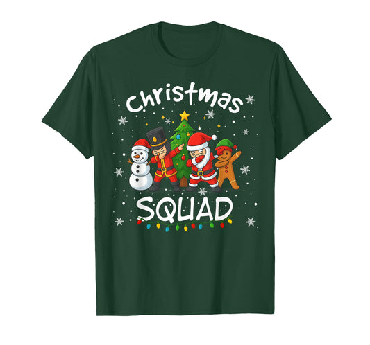 Christmas Squad Funny Matching Santa Reindeer Snowman Dab T-Shirt