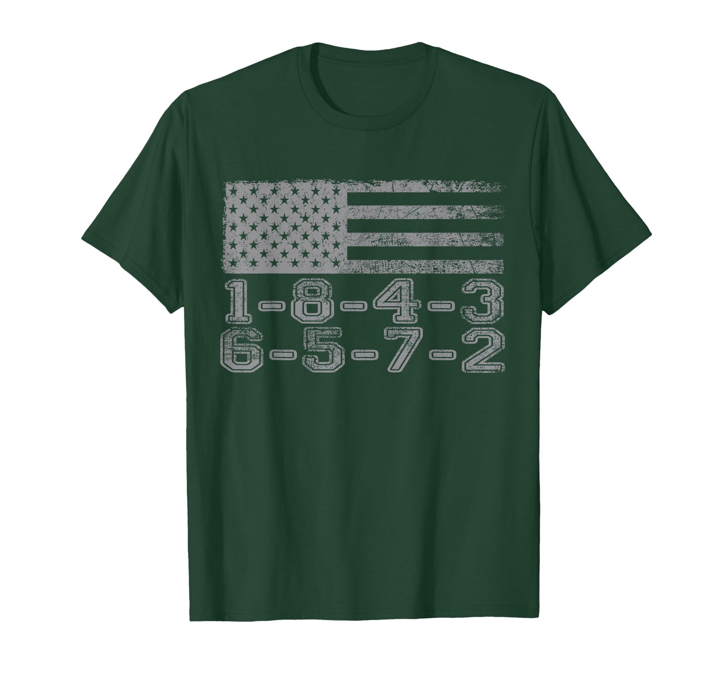 USA Flag 18436572 Firing Order Small Block Engine V8 Block T-Shirt