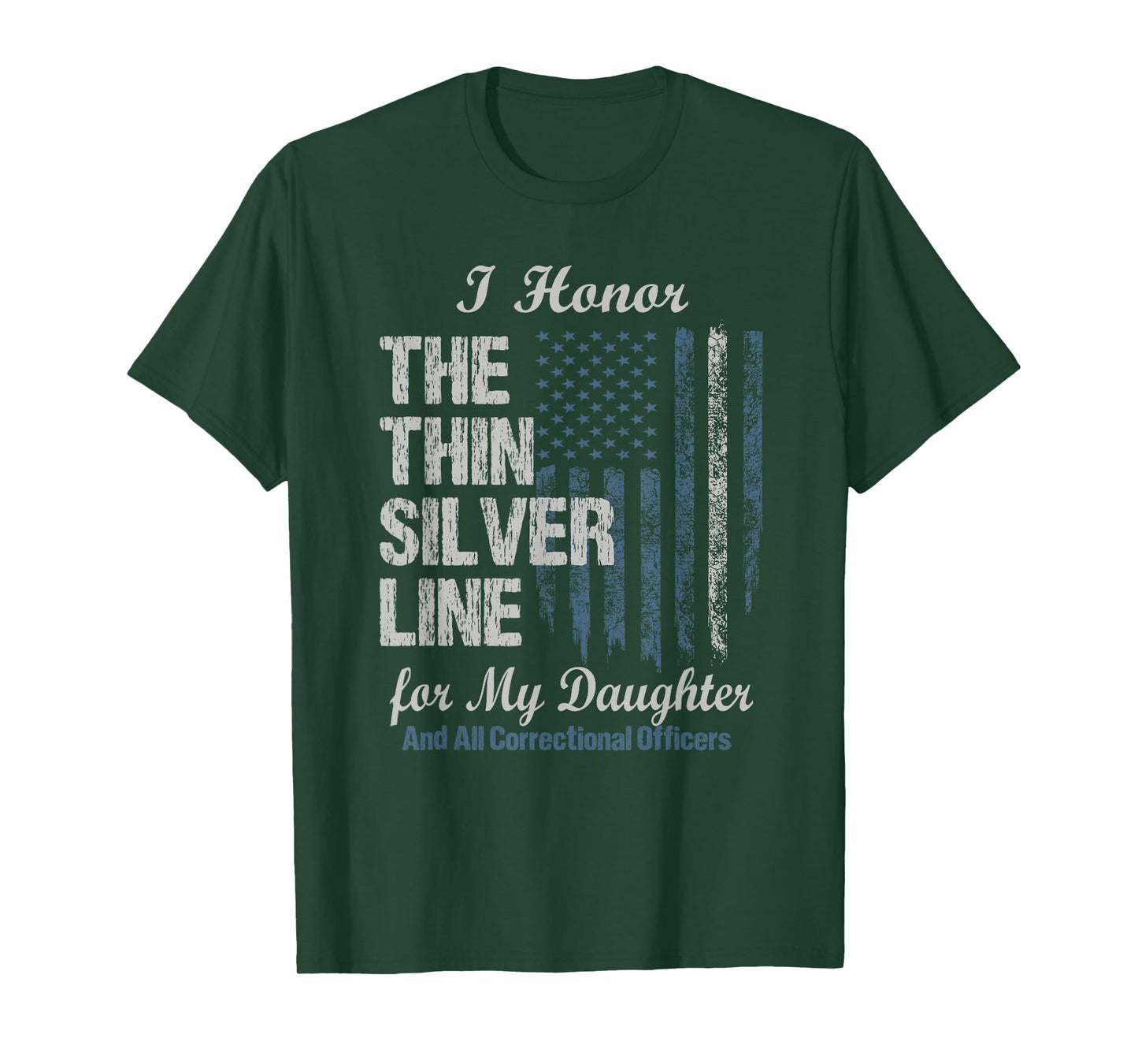 Correctional Officer Daughter - Thin Silver Line Corrections T-Shirt