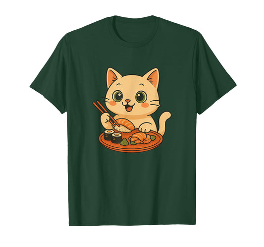 Cute Sushi Cat Japanese Food T-Shirt