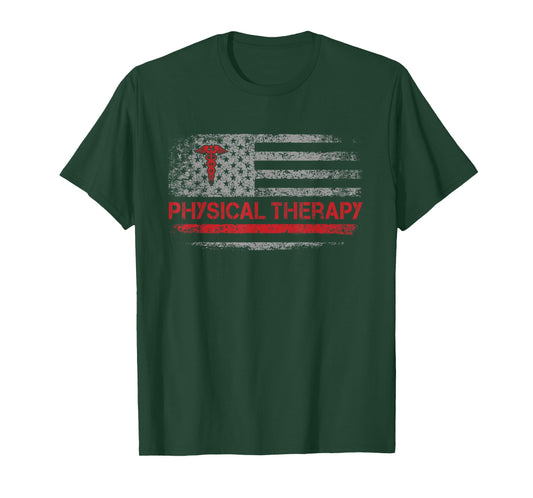 USA American Flag Physical Therapy Physical Therapist T-Shirt
