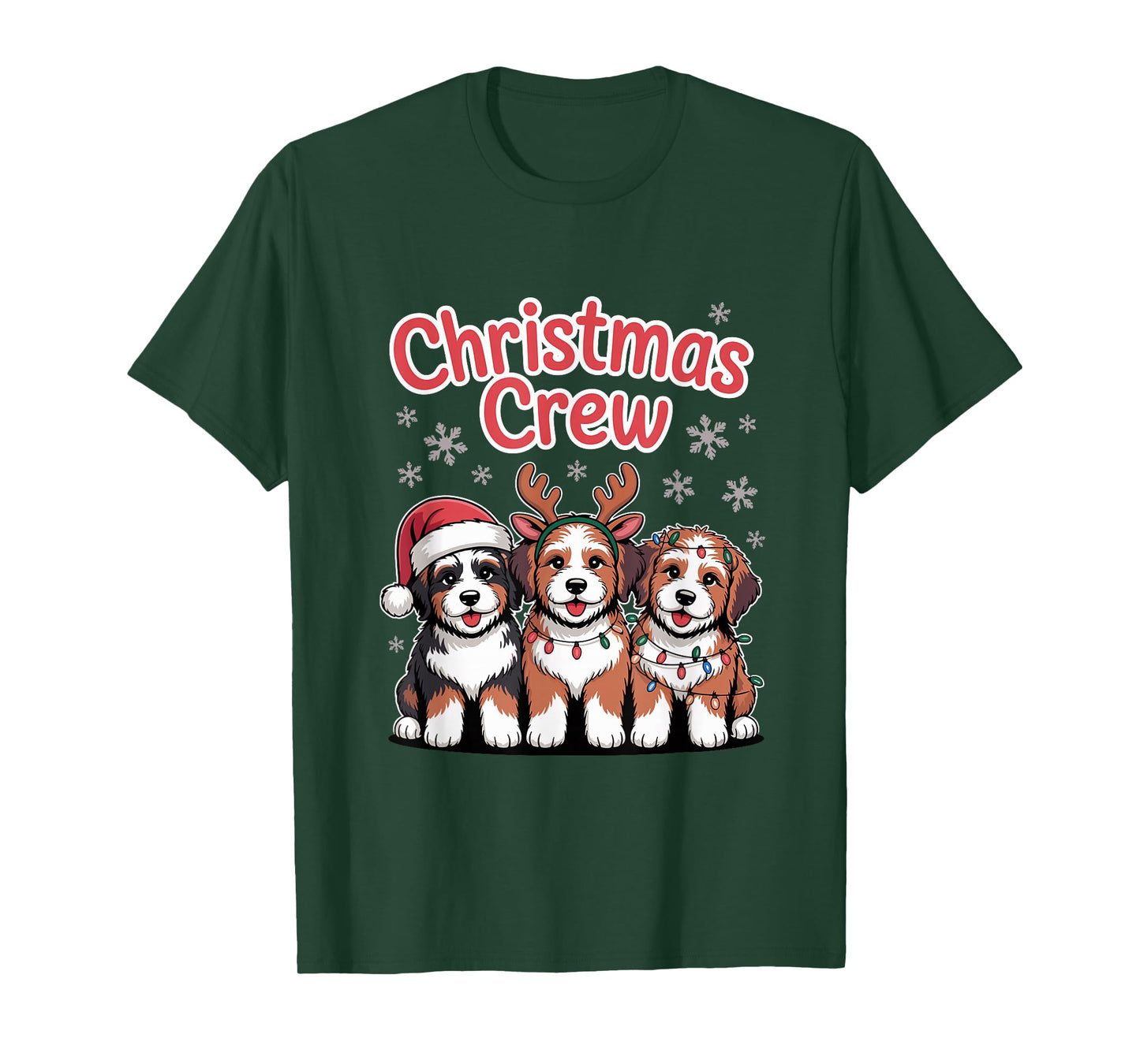 Christmas Crew Xmas Puppy Dog Funny Christmas Bernedoodle T-Shirt