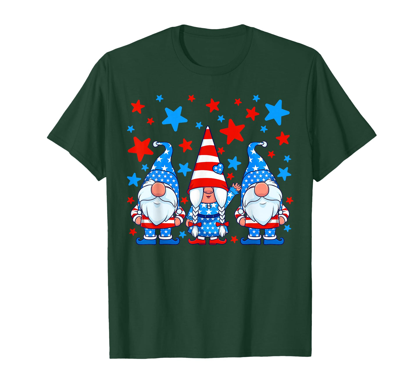4th of July Gnomes Patriotic American Flag Cute Gnome Women T-Shirt